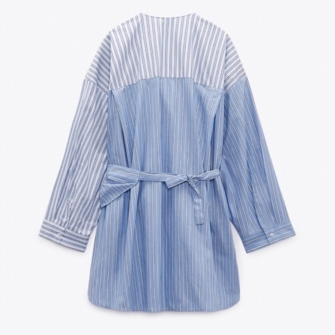 ZARA(ザラ)のZARAクロスオーバーポプリシャツ　M レディースのトップス(シャツ/ブラウス(長袖/七分))の商品写真