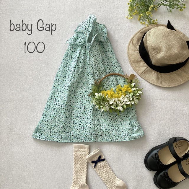 babyGAP(ベビーギャップ)の591 baby Gap【ふんわり軽い生地】草原に咲く小さな芽吹き爽やかワンピ キッズ/ベビー/マタニティのキッズ服女の子用(90cm~)(ワンピース)の商品写真