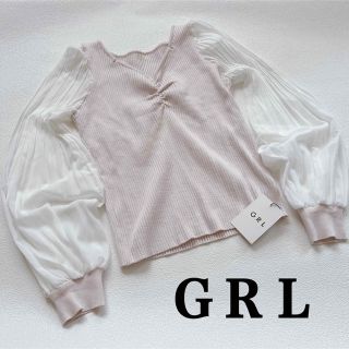 グレイル(GRL)のＧＲＬ　グレイル　トップス　長袖　シースルー袖　春　お洒落　サイズL(カットソー(長袖/七分))