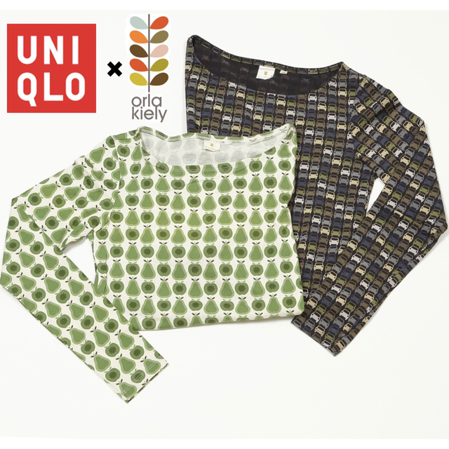 UNIQLO(ユニクロ)の【美品】UNIQLO× Orla Kiely カットソー、ロンT 2枚セット レディースのトップス(Tシャツ(長袖/七分))の商品写真