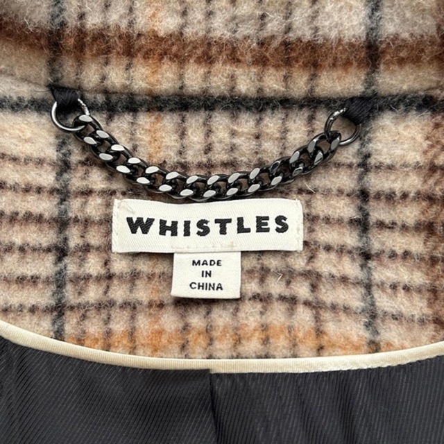 Whistles(ウィッスルズ)のWHISTLES ウィッスルズ チェック柄 チェスターコート ロングコート レディースのジャケット/アウター(チェスターコート)の商品写真