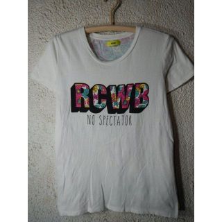 ロデオクラウンズワイドボウル(RODEO CROWNS WIDE BOWL)の8391　RCWB　半袖　切り替え　デザイン　ロゴ　花柄　tシャツ(Tシャツ(半袖/袖なし))