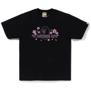 アベイシングエイプ(A BATHING APE)のBAPE SAKURA Tシャツ ブラック 桜 M 2023(Tシャツ/カットソー(半袖/袖なし))