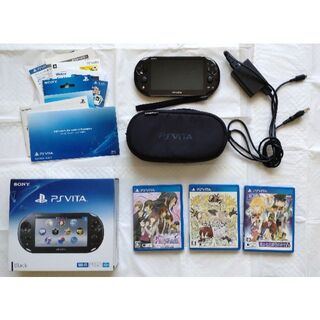 プレイステーションヴィータ(PlayStation Vita)のPSVita 本体＋ソフト3本(携帯用ゲーム機本体)