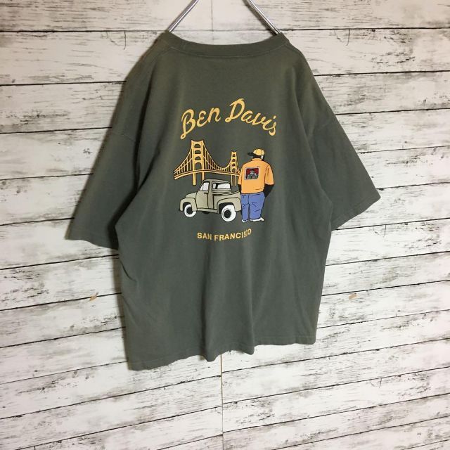 BEN DAVIS(ベンデイビス)の【背面隠れロゴタグ有り】ベンデイビス　プリントTシャツ　人気カーキM A492 メンズのトップス(Tシャツ/カットソー(半袖/袖なし))の商品写真