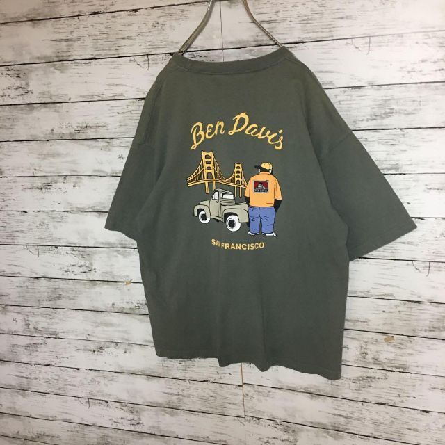 BEN DAVIS(ベンデイビス)の【背面隠れロゴタグ有り】ベンデイビス　プリントTシャツ　人気カーキM A492 メンズのトップス(Tシャツ/カットソー(半袖/袖なし))の商品写真