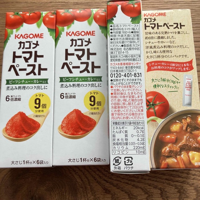 KAGOME(カゴメ)のカゴメ トマトペースト(1箱18g×6袋入)４箱セット 食品/飲料/酒の食品(調味料)の商品写真