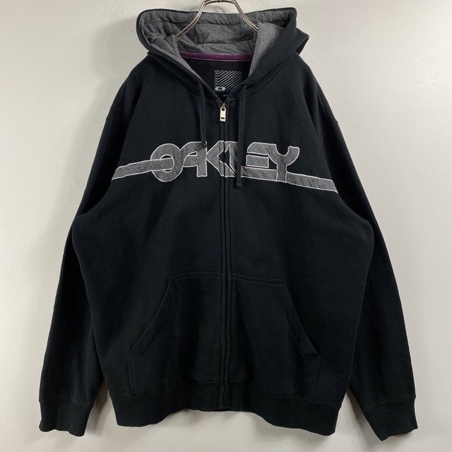 00's OAKLEY フルジップ パーカー ブラック L Y2K テック 希少