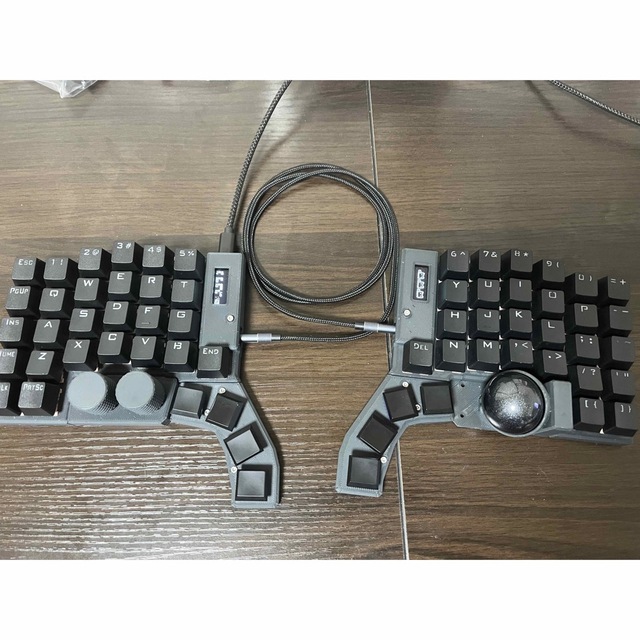 自作キーボード トラックボール&エンコーダー 親指ロープロファイル