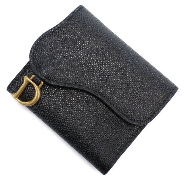 Dior ディオール S5652 三つ折り財布 ブラック レディース