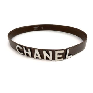 シャネル(CHANEL)のCHANEL 希少 レア ロゴ SV金具 65/26 ヴィンテージ ベルト(ベルト)