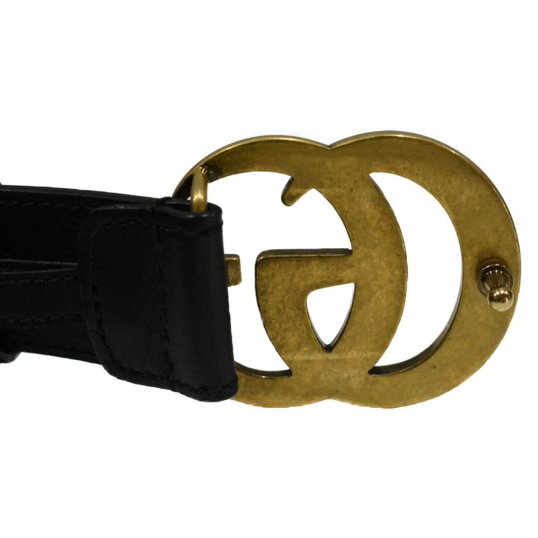 人気☆中古品】GUCCI ダブルGバックルベルト 414516 ブラック系