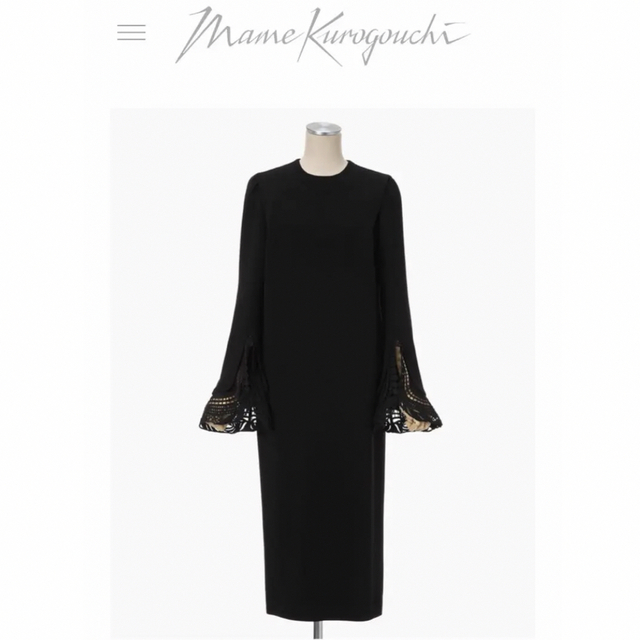 mame - Embroidered Cuff Crew Neck Dressの通販 by yuki's shop mame - Embroidered Cuff Crew Neck Dressの通販 by yuki's shop