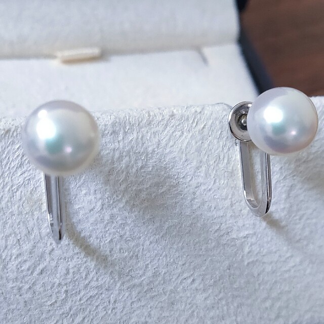 MIKIMOTO(ミキモト)のミキモト アコヤ真珠 パール イヤリング K14WG 7.3mm 7.5mm レディースのアクセサリー(イヤリング)の商品写真