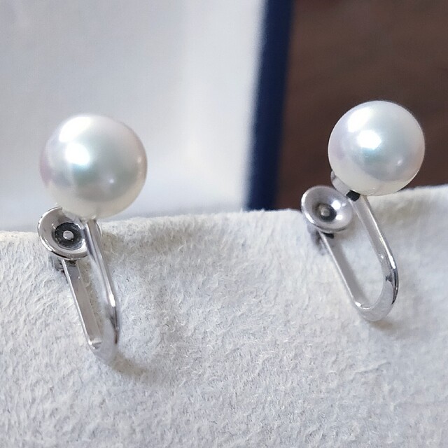 MIKIMOTO(ミキモト)のミキモト アコヤ真珠 パール イヤリング K14WG 7.3mm 7.5mm レディースのアクセサリー(イヤリング)の商品写真