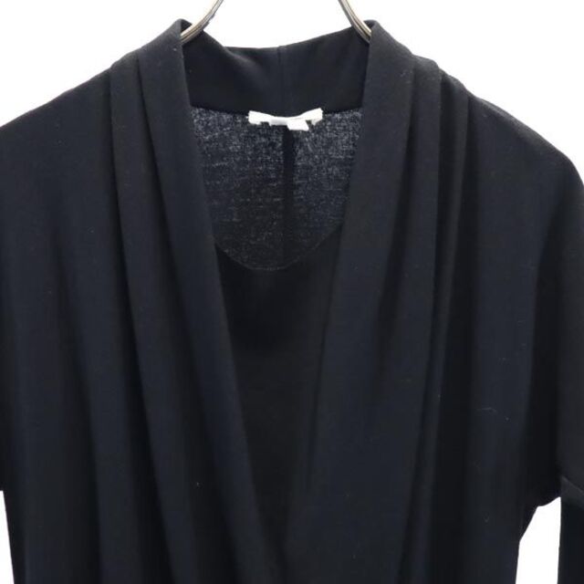 ヘルムートラング USA製 ウール100% ワンピース P 黒 HELMUT LANG 長袖 アシンメトリー レディース 【230322】