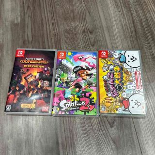 ニンテンドースイッチ(Nintendo Switch)の【中古3本セット】スプラトゥーン 2 ・マインクラフト・にゃんこ大戦争(家庭用ゲームソフト)