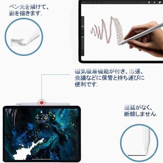 【高精度度 省エネ 傾き感知 自動オフ機能】 ipad ペンシル タブレットペン