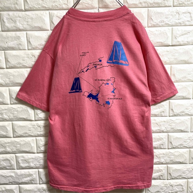 Hanes(ヘインズ)の80s ヘインズ　Tシャツ　ヨットプリント　USA製　シングルステッチ　Lサイズ メンズのトップス(Tシャツ/カットソー(半袖/袖なし))の商品写真