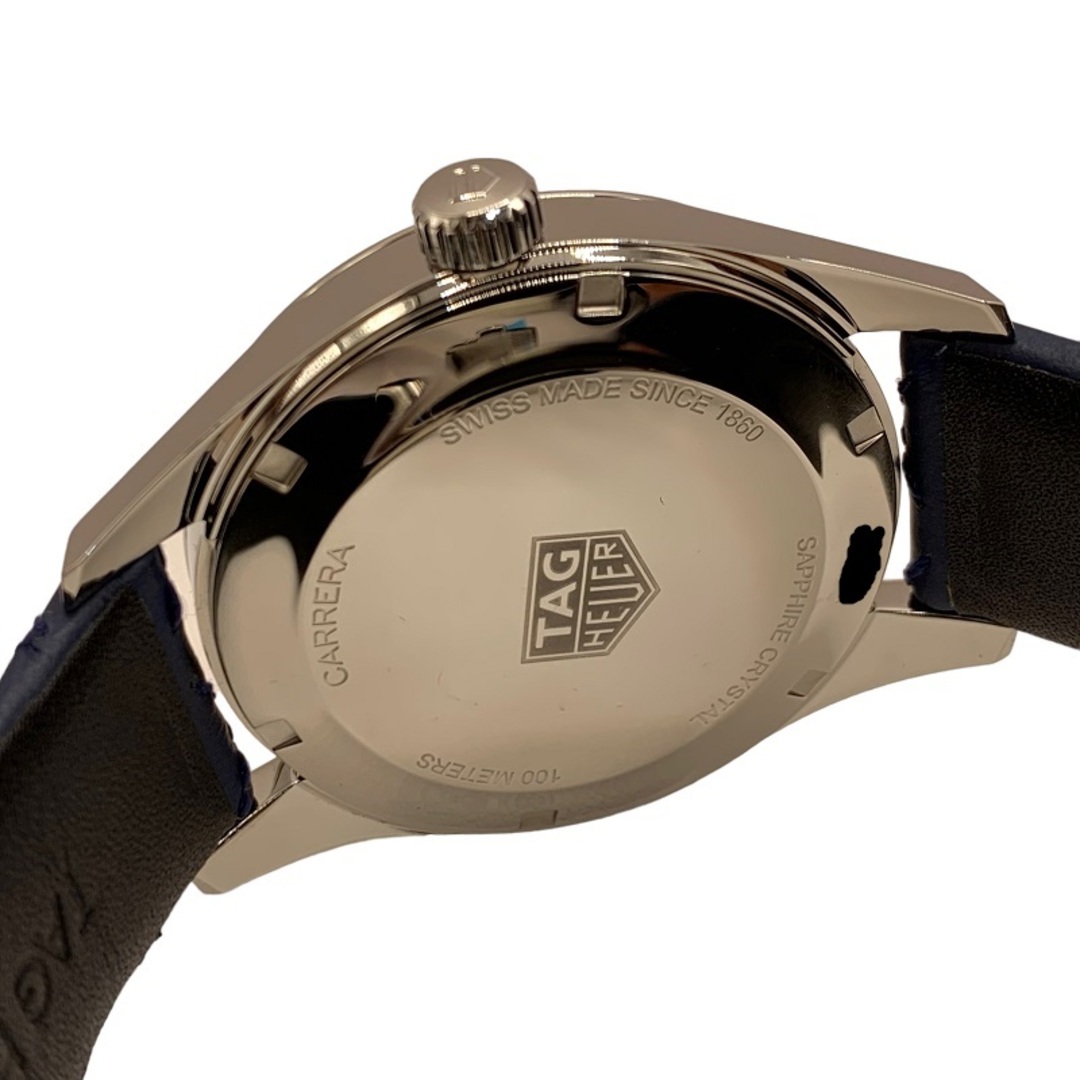 タグ・ホイヤー TAG HEUER カレラ  ブルー文字盤 100m防水 39mm デイト表示 クォーツ ステンレス WAR1112.FC6391 シルバー/ブルー  スチール製ポリッシュ仕上げ/レザー クオーツ メンズ 腕時計