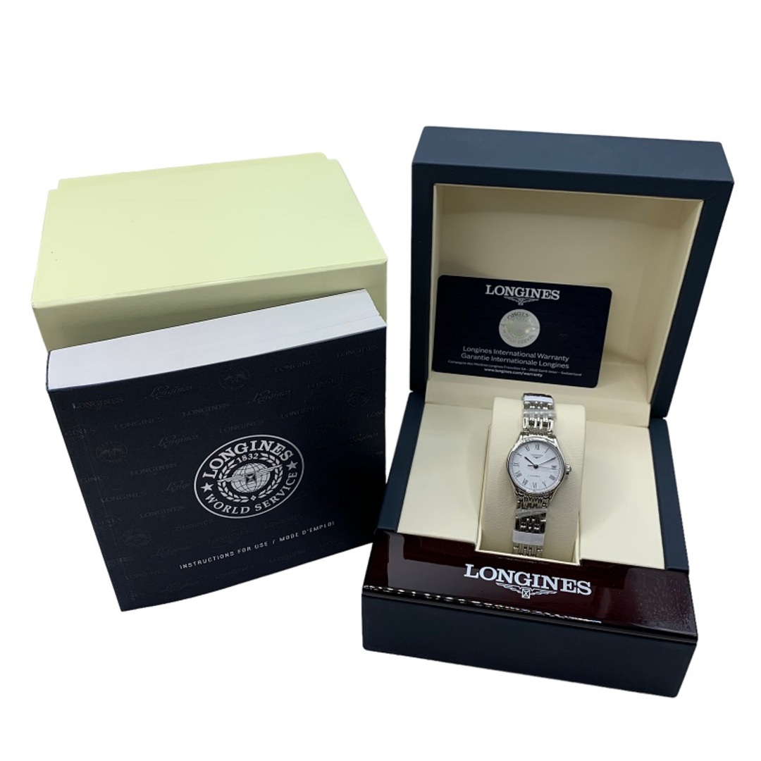 ロンジン LONGINES リール　　ホワイト文字盤　 L4.360.4.11.6 シルバー/ホワイト ステンレススチール 自動巻き レディース 腕時計