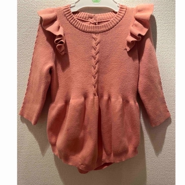 ベビーロンパース　長袖ロンパース　セーター　ニット　90 キッズ/ベビー/マタニティのキッズ服女の子用(90cm~)(ニット)の商品写真