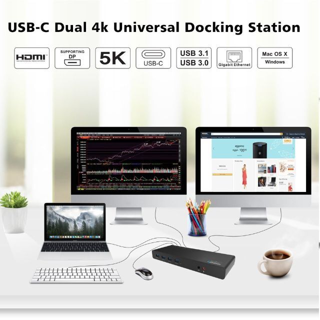 WAVLINK ユニバーサルUSB C ウルトラ5K ドッキングステーション デ 1