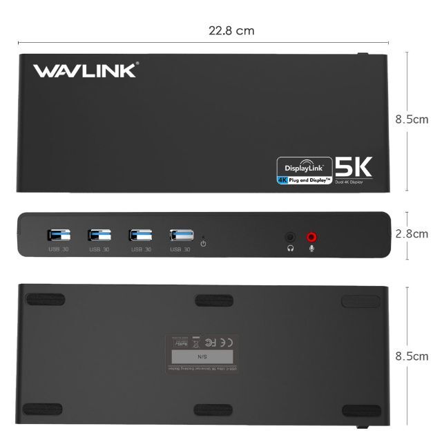 WAVLINK ユニバーサルUSB C ウルトラ5K ドッキングステーション デ 5