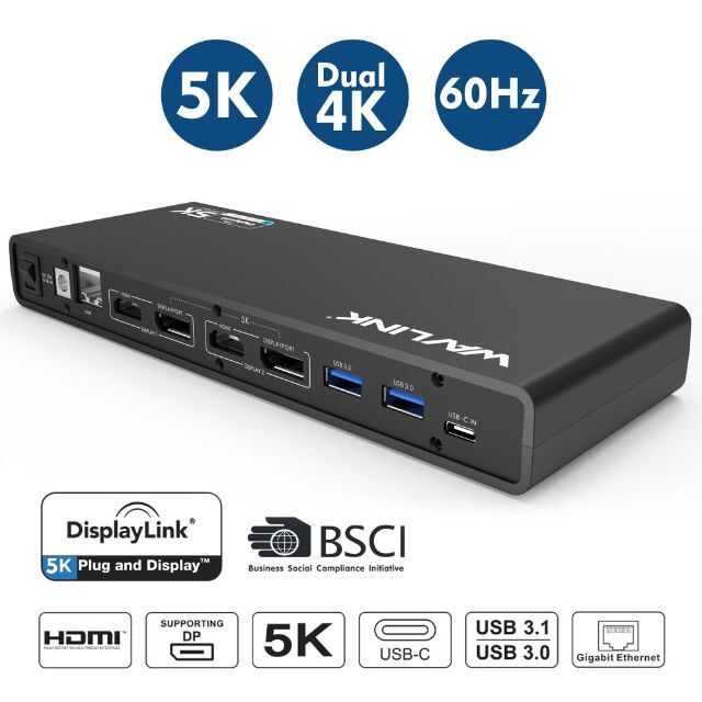 WAVLINK ユニバーサルUSB C ウルトラ5K ドッキングステーション デ 8