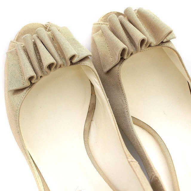 DIANA(ダイアナ)のダイアナ DIANA パンプス オープントゥ メタリック 24cm ゴールド レディースの靴/シューズ(ハイヒール/パンプス)の商品写真