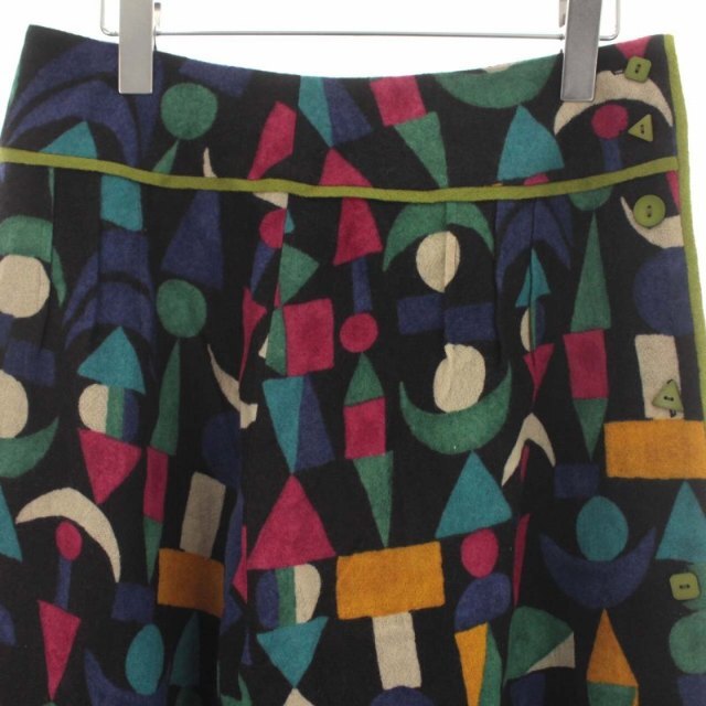 Jocomomola(ホコモモラ)のホコモモラ フレアスカート ラップ風 総柄 ミモレ ロング 46 マルチカラー レディースのスカート(ロングスカート)の商品写真