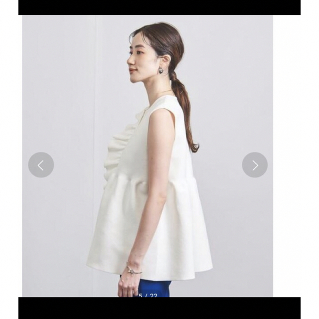完売 新品タグ付 united arrows フリルニットベスト ホワイト 白-