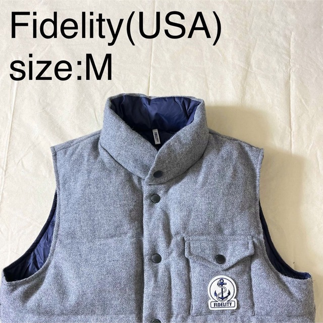 FIDELITY(フェデリティー)のFidelity(USA)ウール/ナイロンリバーシブルダウンベスト　グレー　M メンズのジャケット/アウター(ダウンベスト)の商品写真