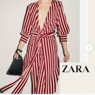 ザラ(ZARA)の美品　ZARA ザラ　ロングワンピース　ワンピース　シャツ　ストライプ　人気(ロングワンピース/マキシワンピース)