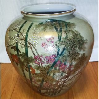 九谷焼 九谷陶勝 陶印 サイン 金色絵 花瓶 作家物 花入れ 花瓶 九谷焼 九谷陶勝 陶印 サイン 金色絵 花瓶 作家物 花入れ 花瓶