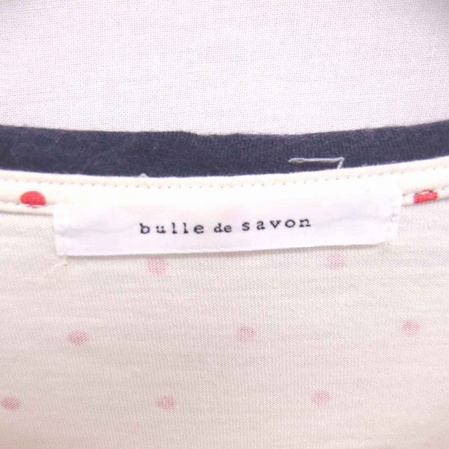 bulle de savon(ビュルデサボン)のビュルデサボン カットソー Tシャツ ラウンドカラー 五分袖 F アイボリー レディースのトップス(その他)の商品写真