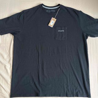 パタゴニア(patagonia)のPatagonia パタゴニア　ラインロゴ　リッジポケット　tシャツ ブラック(Tシャツ/カットソー(半袖/袖なし))