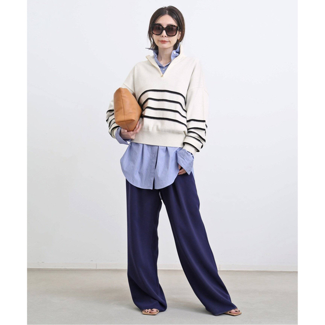 L'Appartement DEUXIEME CLASSE(アパルトモンドゥーズィエムクラス)の【GOOD GRIEF/グッドグリーフ】Border Zip Knit TOP レディースのトップス(ニット/セーター)の商品写真