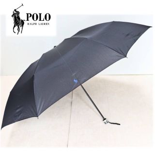 ポロラルフローレン(POLO RALPH LAUREN)の《ポロ ラルフローレン》新品 特大・ラージサイズ 折りたたみ傘 雨傘 黒 (傘)