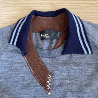 kolor 22AW KNIT POLO ニット 切替 ポロ カットソー