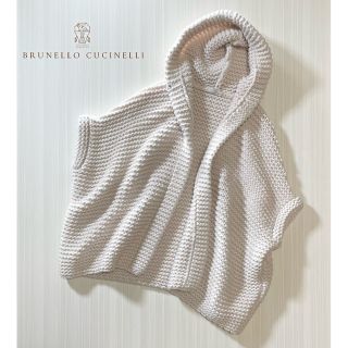 ブルネロクチネリ(BRUNELLO CUCINELLI)のI43★極上カシミヤ＆スパンコール付き ポンチョパーカー ブルネロクチネリ(ポンチョ)