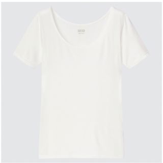 ユニクロ(UNIQLO)のユニクロ　ヒートテックUネックT (半袖) ホワイトXL 新品未使用(アンダーシャツ/防寒インナー)