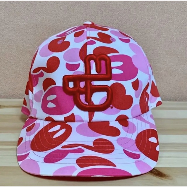 裏原A BATHING APE ABCマイロカモ　キャップ　レッド