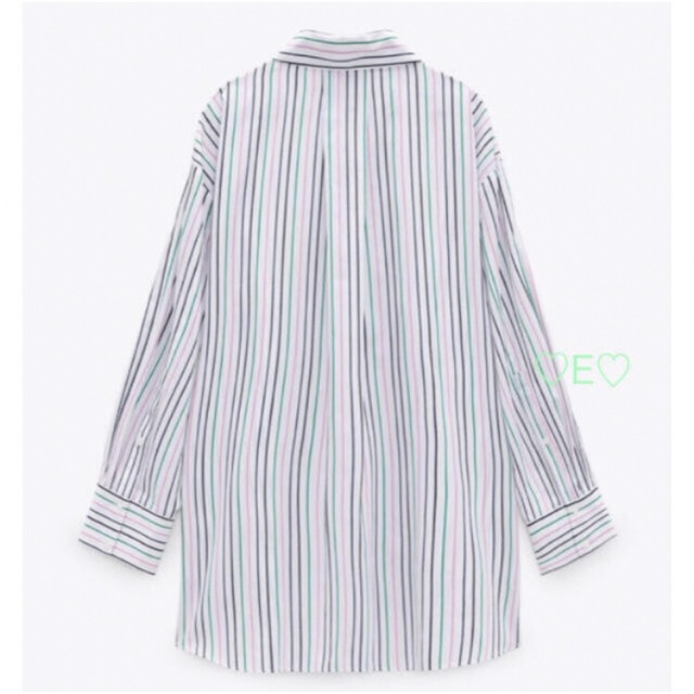 ZARA(ザラ)の新品♡ZARA 新作 ストライプ柄　オーバーサイズシャツ　Ｓ レディースのトップス(シャツ/ブラウス(長袖/七分))の商品写真