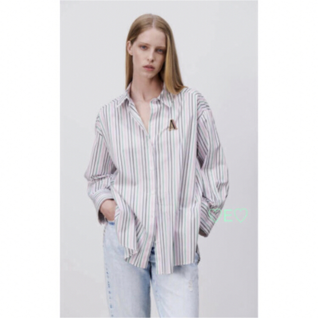 ZARA(ザラ)の新品♡ZARA 新作 ストライプ柄　オーバーサイズシャツ　Ｓ レディースのトップス(シャツ/ブラウス(長袖/七分))の商品写真