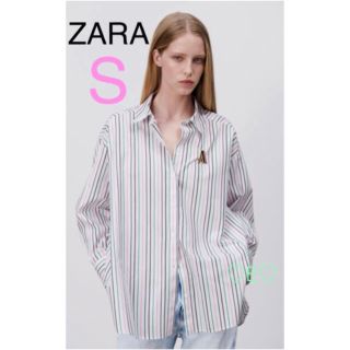 ザラ(ZARA)の新品♡ZARA 新作 ストライプ柄　オーバーサイズシャツ　Ｓ(シャツ/ブラウス(長袖/七分))