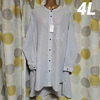 Denifits　スタンダードカラーチュニックシャツ　ゆったり　4Lサイズ(チュニック)