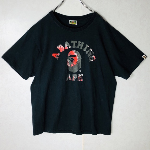 A BATHING APE(アベイシングエイプ)の【人気デザイン】アベイシング エイプ ビックロゴ タイダイ柄 Tシャツ Lサイズ メンズのトップス(Tシャツ/カットソー(半袖/袖なし))の商品写真