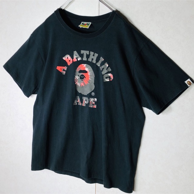 A BATHING APE(アベイシングエイプ)の【人気デザイン】アベイシング エイプ ビックロゴ タイダイ柄 Tシャツ Lサイズ メンズのトップス(Tシャツ/カットソー(半袖/袖なし))の商品写真