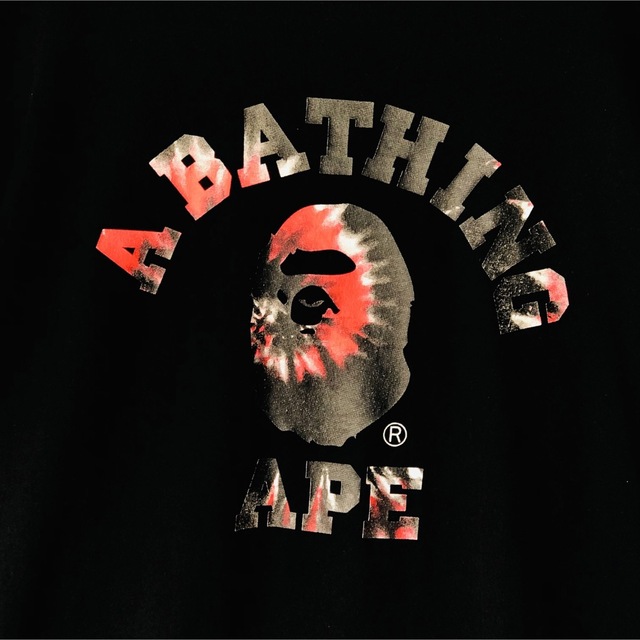 A BATHING APE(アベイシングエイプ)の【人気デザイン】アベイシング エイプ ビックロゴ タイダイ柄 Tシャツ Lサイズ メンズのトップス(Tシャツ/カットソー(半袖/袖なし))の商品写真